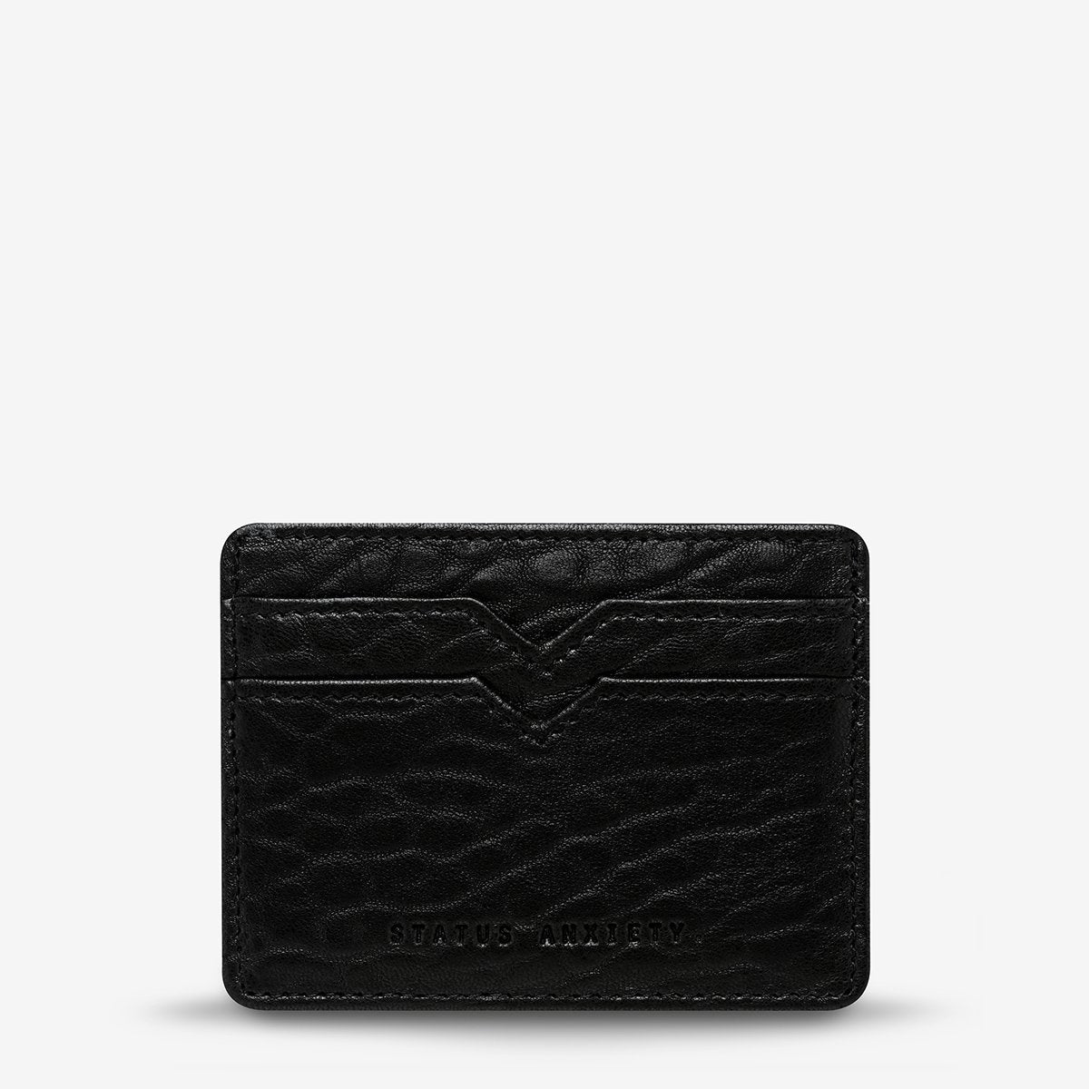 Status anxiety minimal card wallet black bubble leather 
