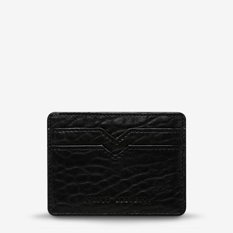 Status anxiety minimal card wallet black bubble leather 