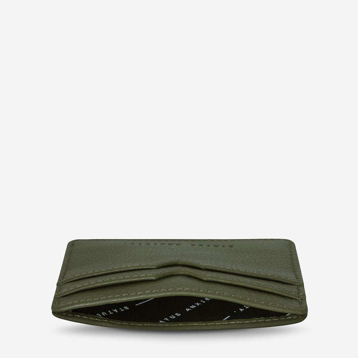 status anxiety wallet together for now khaki green open