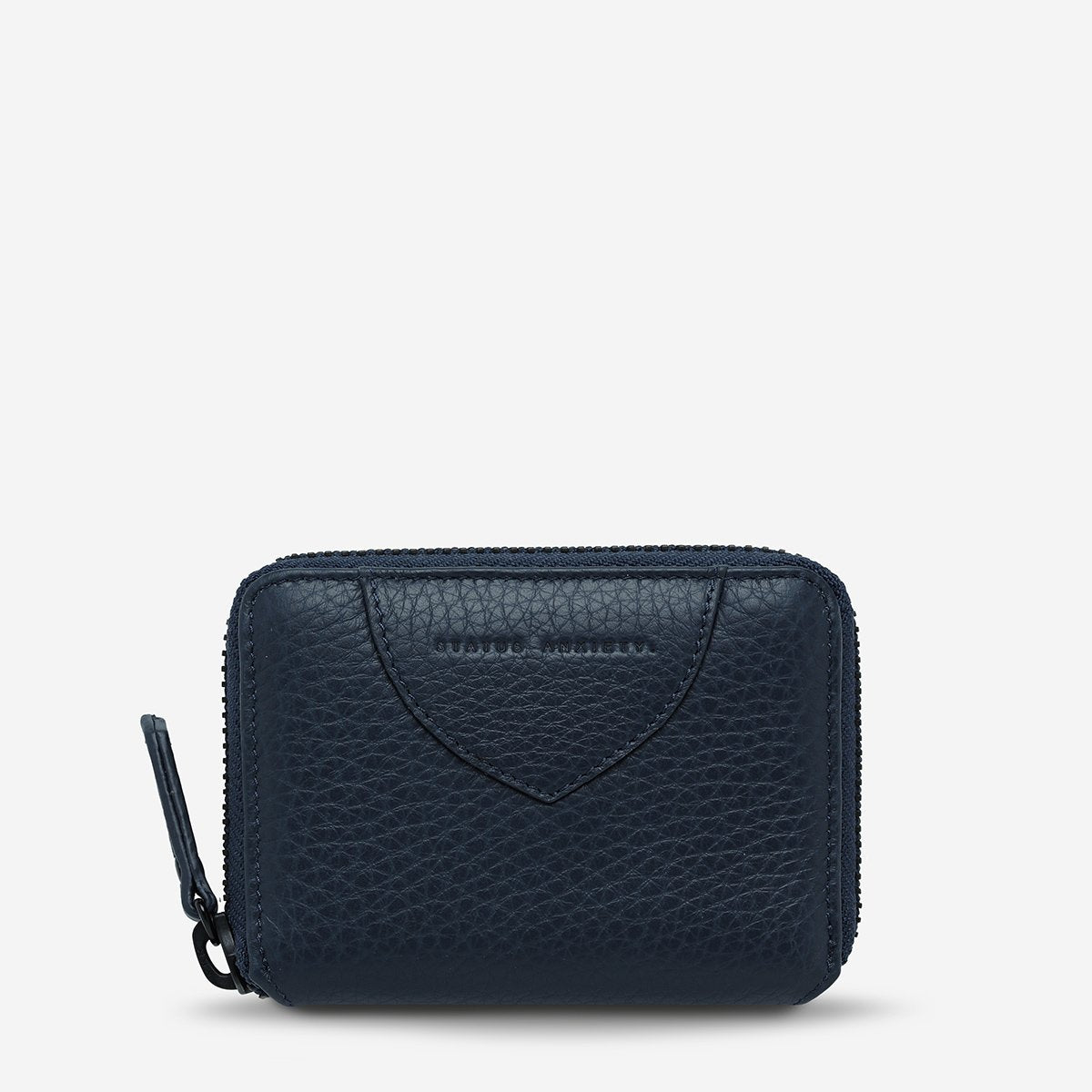 status anxiety wallet navy blue wayward front 