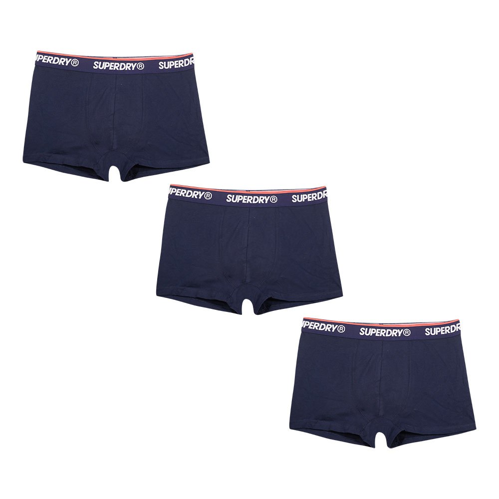 mens pack of boxer briefs organic cotton navy x 3 superdry