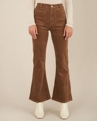 amelius corduroy brown flare womens pants front